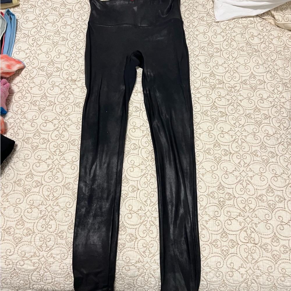 Small Spanx Faux Leather Black Leggings